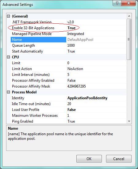 App pool advance settings