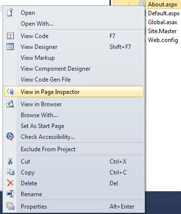 How to view a page in Page Inspector