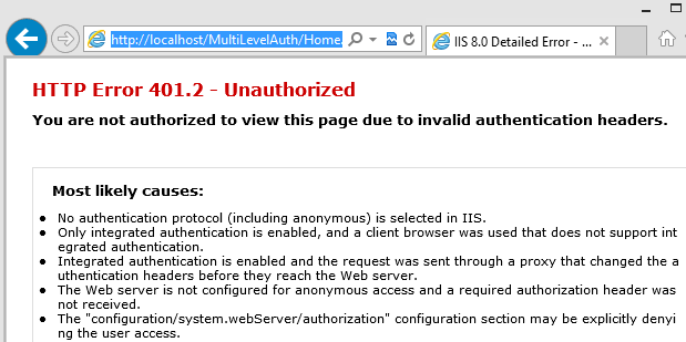 Error 401 With Iis And Windows Authentication – HDBEY